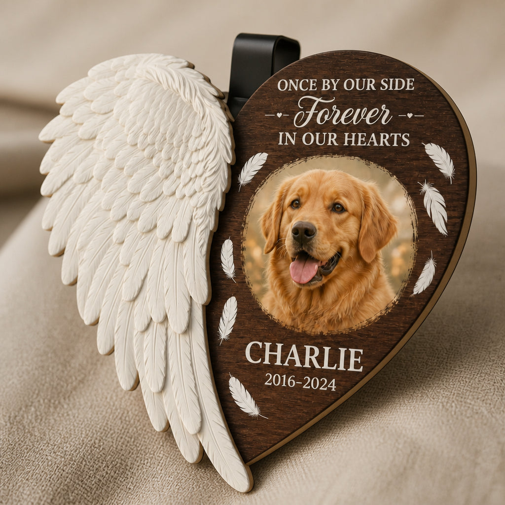Pet Memorial Angel Wing Visor Clip – Forever in Our Hearts - Personalized Wooden Car Visor Clip 2 Layer f0c9cc96-8513-4155-af1a-7ed09093b1fb.jpg