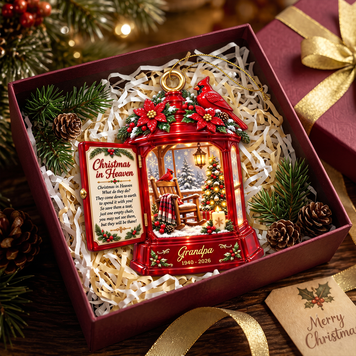 Christmas In Heaven Memorial Cardinal - Custom Christmas Ornament - Real 3D Raised Ornament Memorial Keepsake For Family f0efa696-71cd-4735-b23c-75571ef85b84-5.png