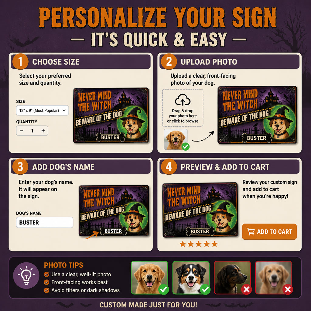 Halloween Beware of the Dog Metal Sign – Custom Pet Name - Personalized Metal Sign f0f334a7-41ab-44f0-8d99-7d571a87a540.jpg