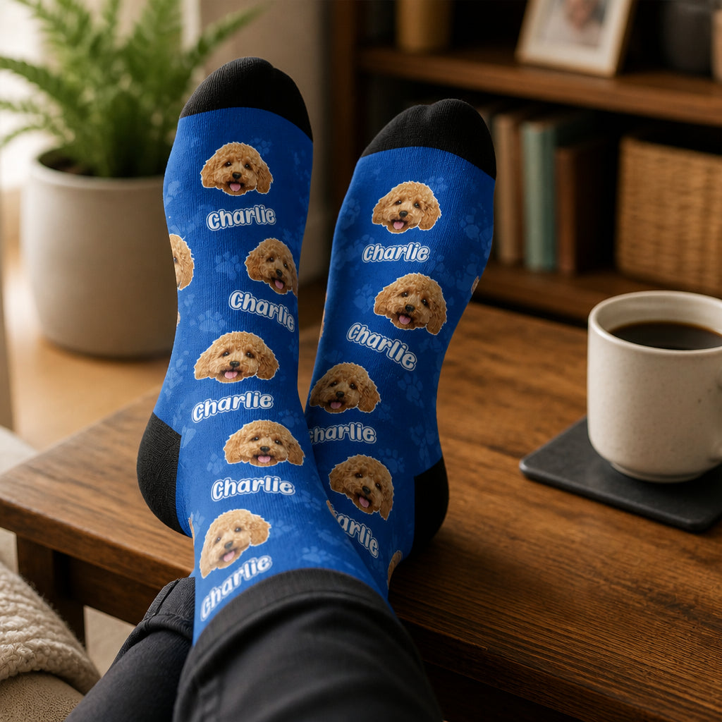 Custom Pet Face + Name Pattern Crew Socks - Personalized Socks - All over printed f0f916d1-e678-45ef-b9ce-6df44bdf9763.jpg