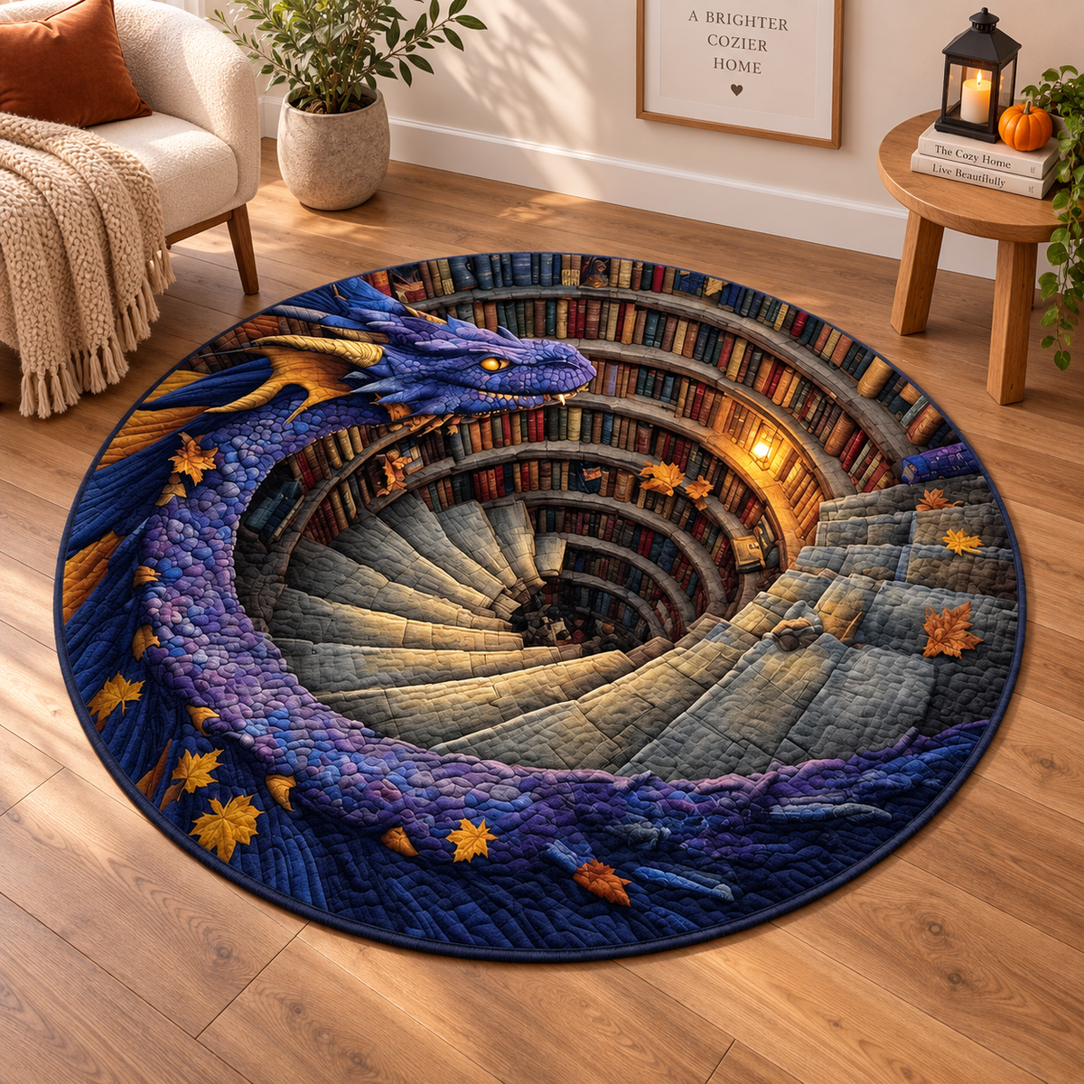 Halloween Fantasy Dragon Circle Rug, 3D Optical Illusion Spiral Library Rug, Mystical Purple Dragon Floor Carpet,Gift for Halloween Lovers f10b7649-758a-4309-86a2-5fb26ab3ac47-F-1-.png