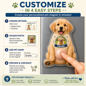 Custom Pet Photo + Name Fridge Magnet - Personalized Acrylic Refrigerator Magnet - Soft Rubber Belly f1305047-2228-416e-952d-3c744c81c555.jpg