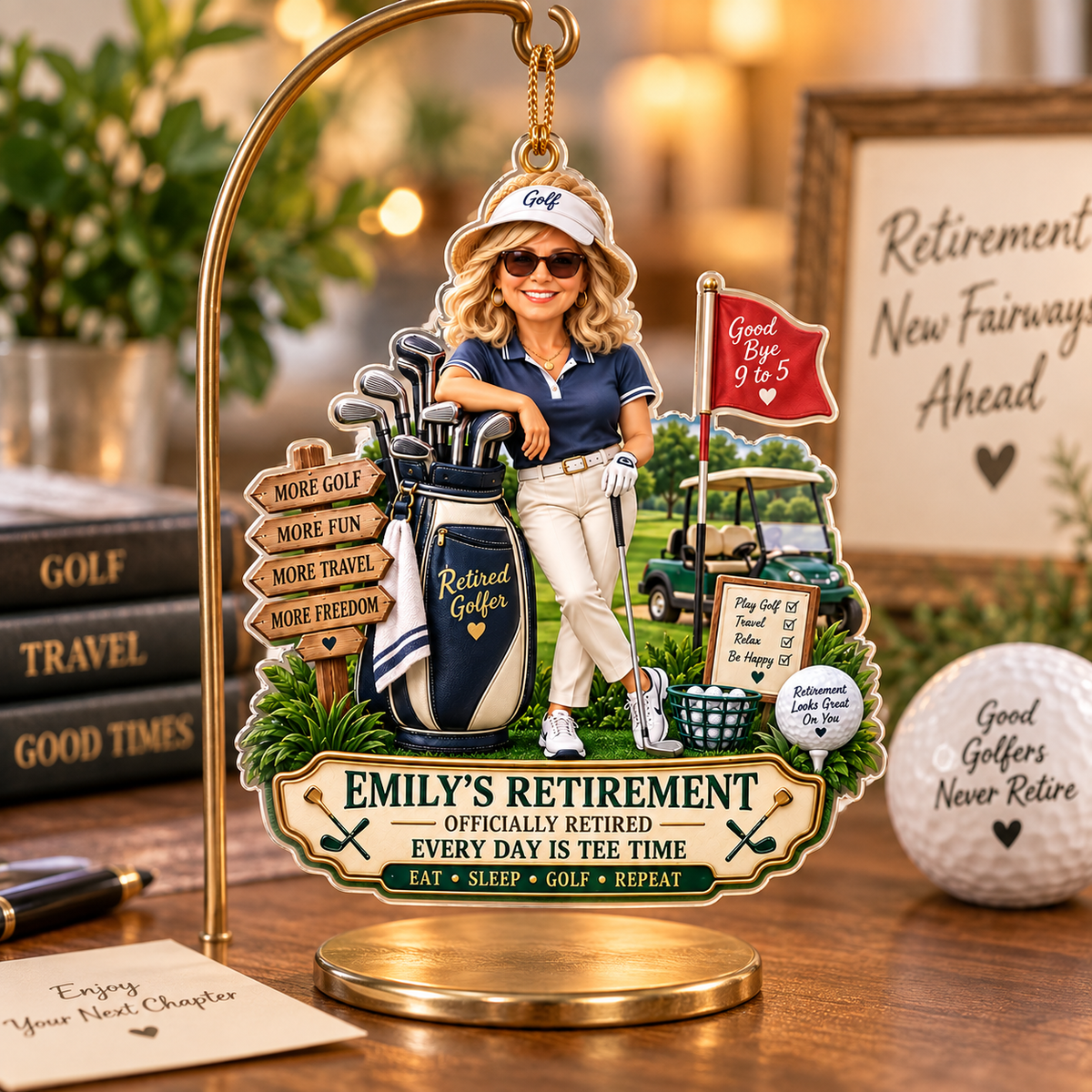 Personalized Golf Retirement Ornament, Custom Photo & Name Retired Golfer Ornament, Every Day Is Tee Time, Golf Retirement Gift for Women f137f774-8774-4dc2-9bf7-7be4db58ee90-Emily-s-Retirement-Golf-Ornament-Image-Sep-17-2026-11_57_38-AM-4-.png