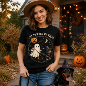 Off To Walk My Weenie — Custom Pet Halloween T‑Shirt - Personalized T-shirt f146a9f5-d291-4897-90bb-cd3d96ad209c.jpg