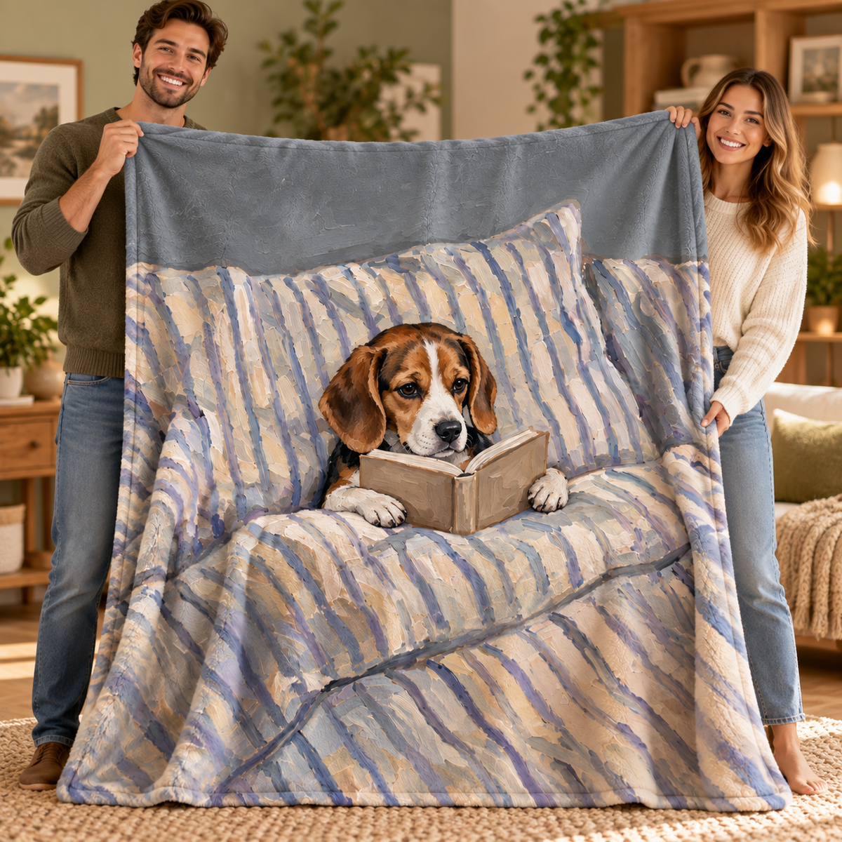 Personalized Pet Reading Fleece Blanket – Custom Pet Portrait Gift for Dog Lovers & Book Lovers f1510409-c08f-4a52-8623-be66a12eacec-Ch-n-fleece-ch-beagle-c-s-ch-1.png