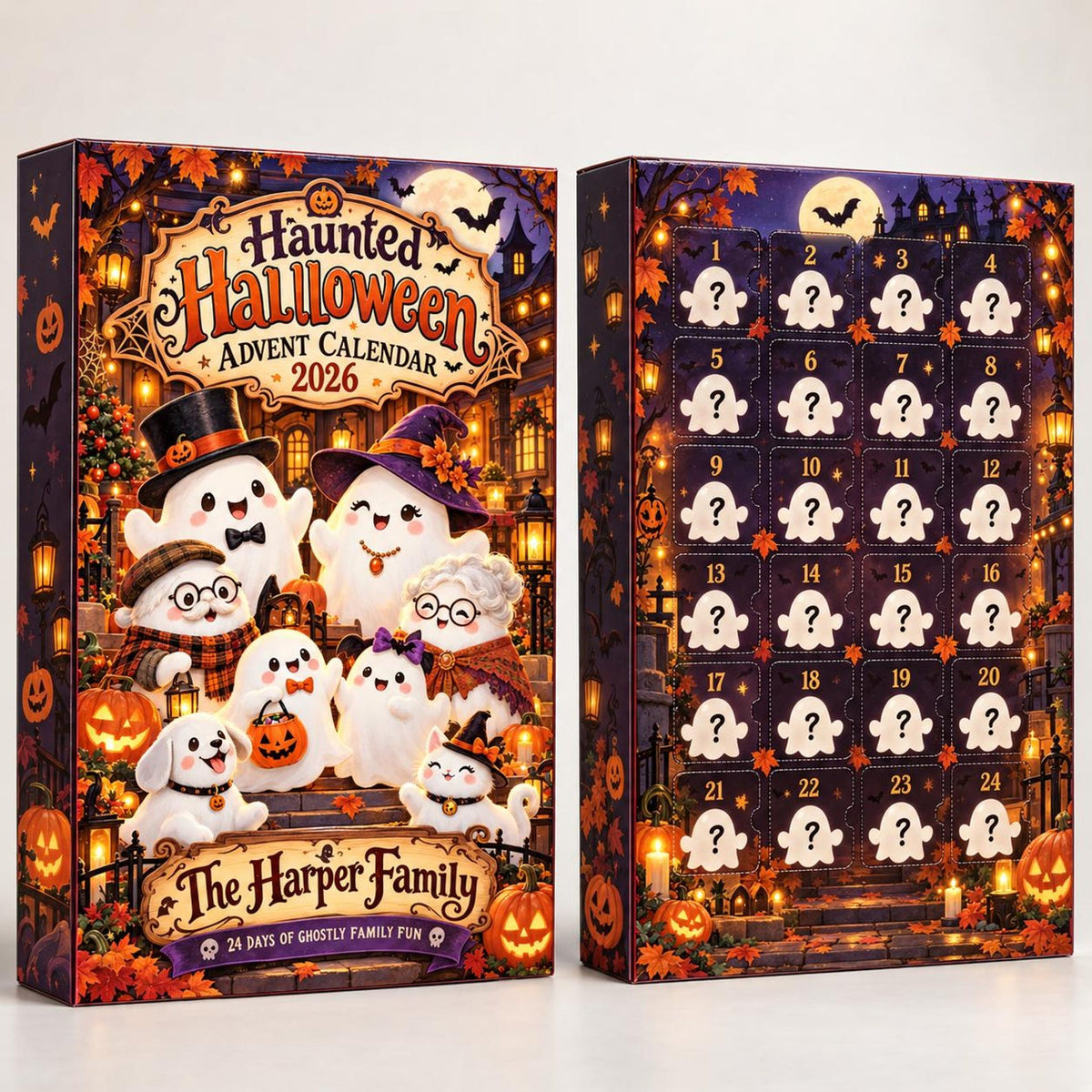 Personalized Halloween Advent Calendar, Custom Family Ghosts, 24 Acrylic Charm Ornaments, Cute Spooky Family Countdown Gift f1516dae-d3e2-4f58-8f04-ac41cfec4a71-il_1588xN.8622880861_ffyz.jpg