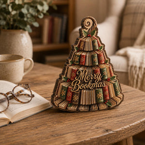 Wooden Book Christmas Tree Block, Merry Bookmas Holiday Decor, Book Lover Christmas Gift, Festive Library Shelf Tabletop Sign f176c4f0-2a54-44c4-91b1-0eb292966a66-5.jpg