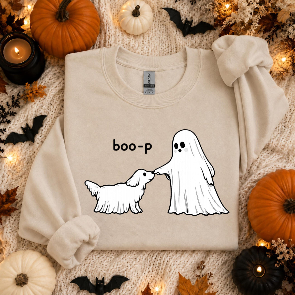 Cute Ghost Dog Sweatshirt, Boo-P Halloween Crewneck, Funny Dog Lover Shirt, Spooky Season Pullover, Pet Owner Halloween Gift f1782b6b-a49d-4940-857c-ce9c56c05a57-2.jpg