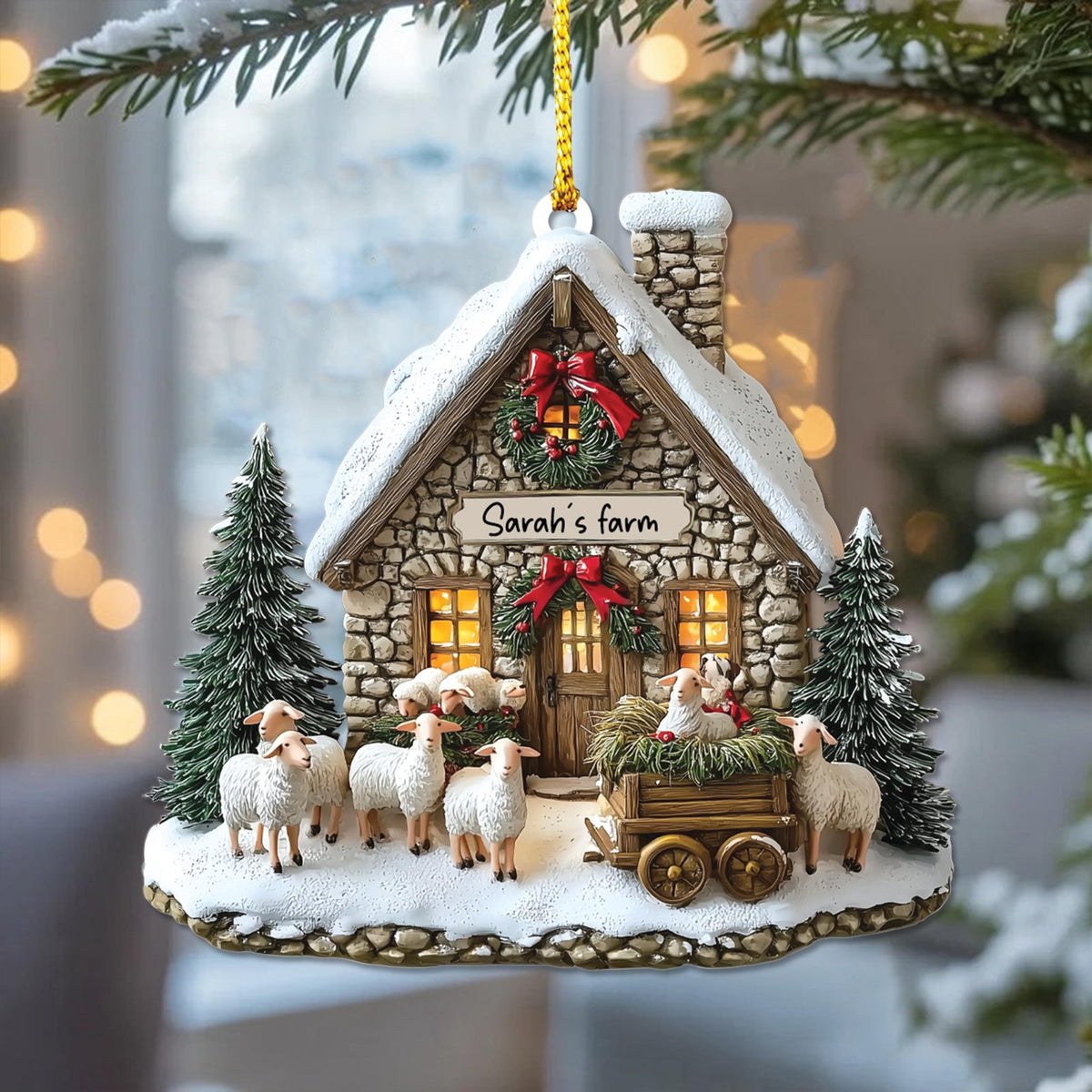 Personalized Sheep Farm 2D Flat Acrylic Ornament, Christmas Tree Decor, Gift For Farmer, Christmas Farm Home Decor f182e7c0-a0f3-4160-bec2-93272b222dbe-2.jpg