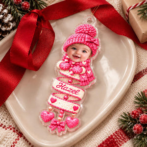 Personalized Baby Face Photo Spiral Ornament, Custom Name Snowman Acrylic Ornament, 2D Flat Faux Spiral Christmas Tree Decor, Christmas Gift f1a0e887-9b23-46db-a9cb-48bcb695e561-10.jpg