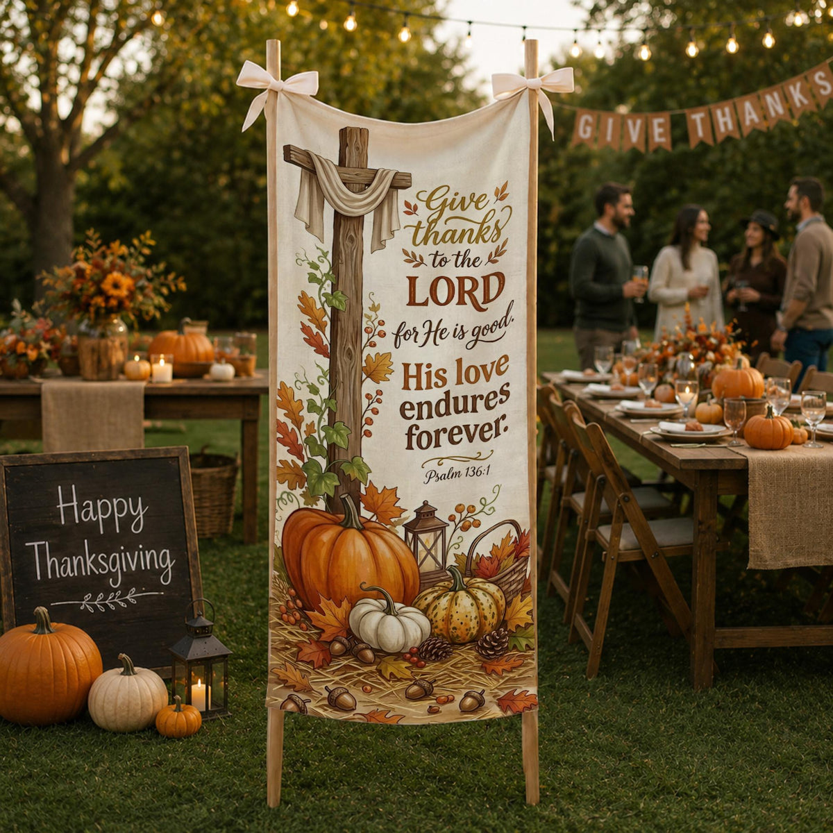 Thanksgiving Psalm 136 Linen Tapestry: Christian Cross Fall Pumpkin Sign f1a1e9ab-19b4-4e34-8127-92bcfd9938ed-3.jpg