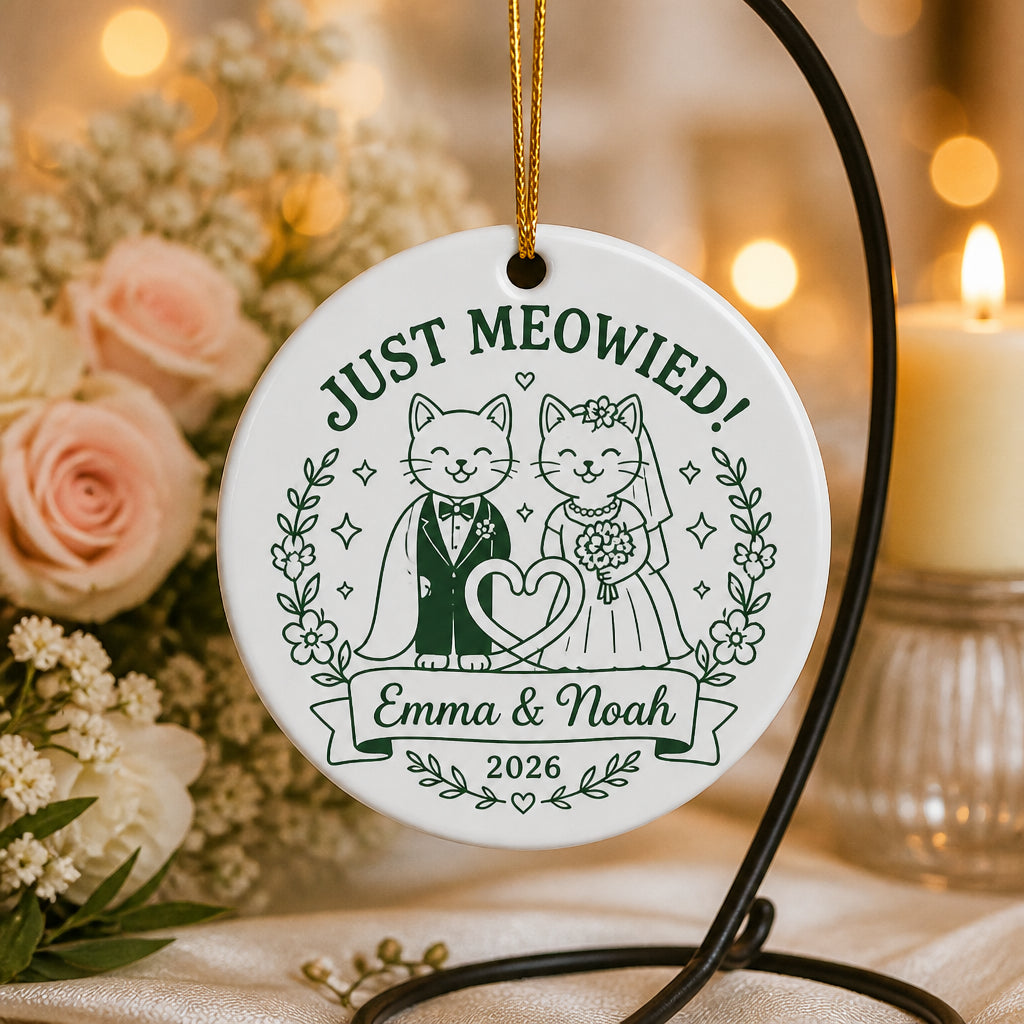 Just Meowied Wedding Cats Ornament – Personalized Names & Year - Personalized Ornament f1adc7c8-6e3d-407a-8d15-6488c5c54029.jpg