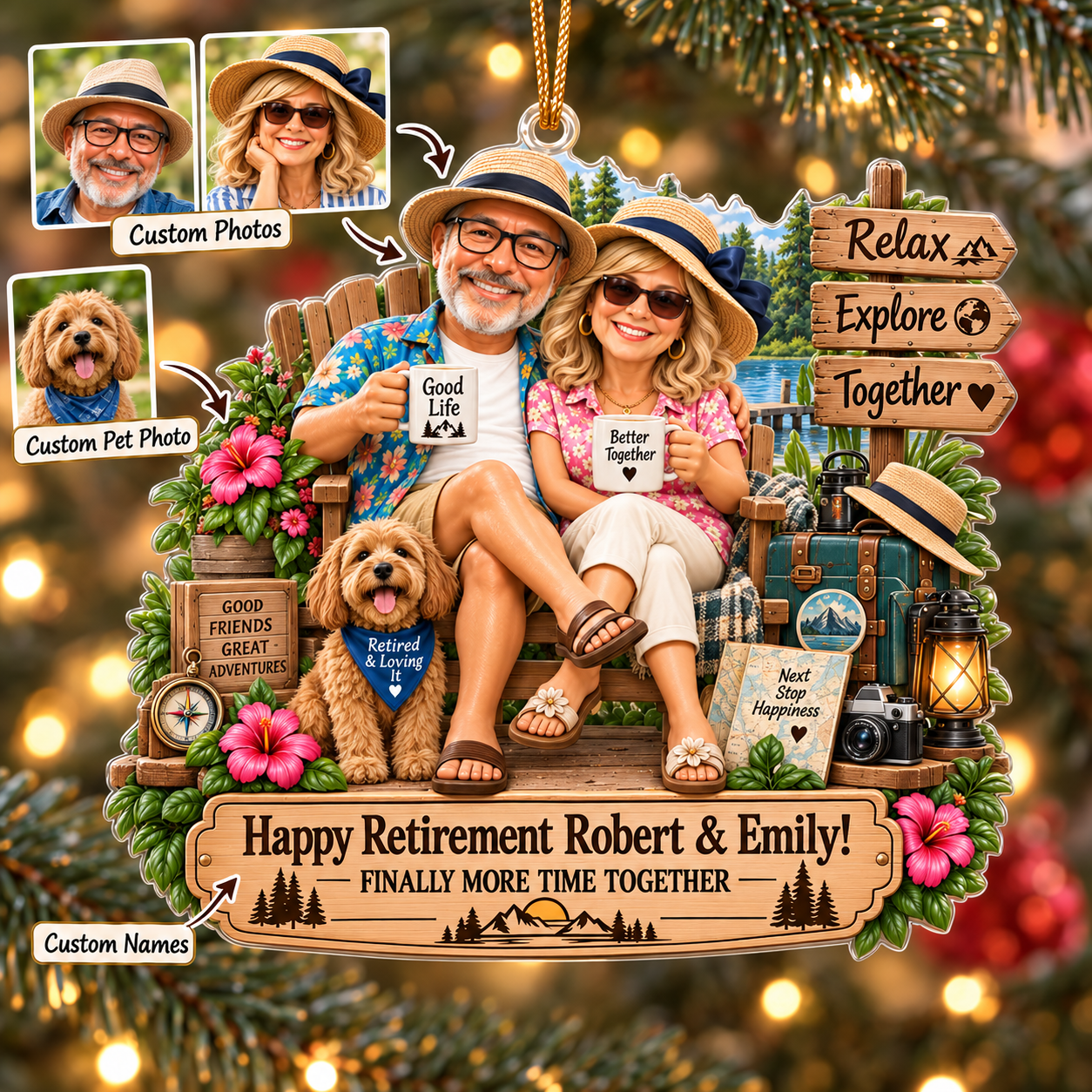 Custom Photo & Dog Photo Gardening Ornament - Personalized Retirement Gift For Garden Lover f1be0543-e83c-44b7-aa33-24be99f8e351-Personalized-Retirement-Ornament-Mockup-Image-Sep-17-2026-02_47_10-PM.png