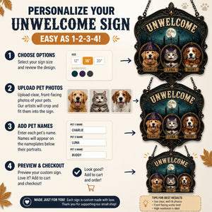 Halloween UNWELCOME Haunted Pets – Custom Photo UV Metal Sign - Personalized Cut Metal Sign UV Printed f1c29770-b9af-44f6-ba49-57e07fc70830.jpg