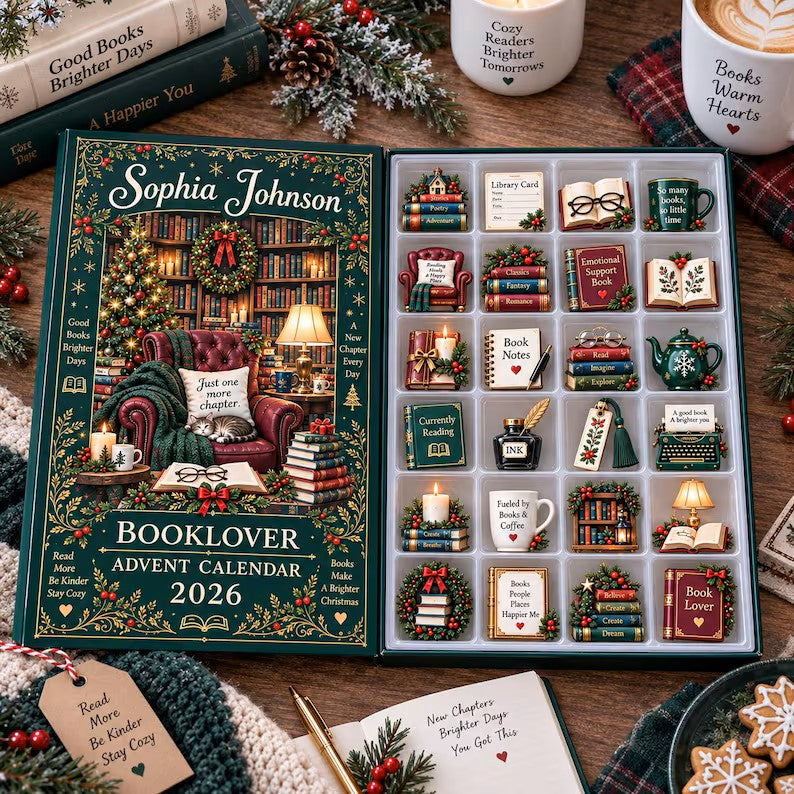 Personalized Book Lover Advent Calendar, Christmas Ornament Set, 24 Day Reading Countdown, Cozy Library Decor, Gift 2026 for Bookworms Gift f1ce83d9-163c-49e9-b9ee-5e570c15795b-fdrsgyrtkjiyu.jpg