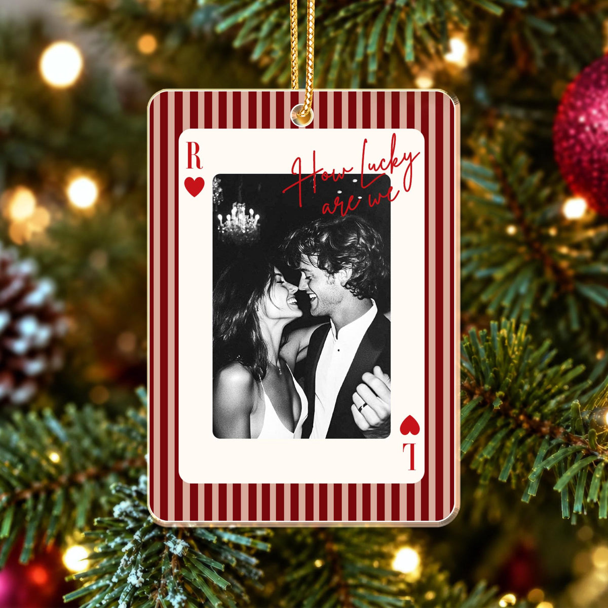Personalized Striped Playing Card Couple Photo Ornament: Anniversary Gift, How Lucky We Are, Gifts for Boyfriend, Husband f1d583eb-8704-410d-a733-f18c57632a37-7.jpg