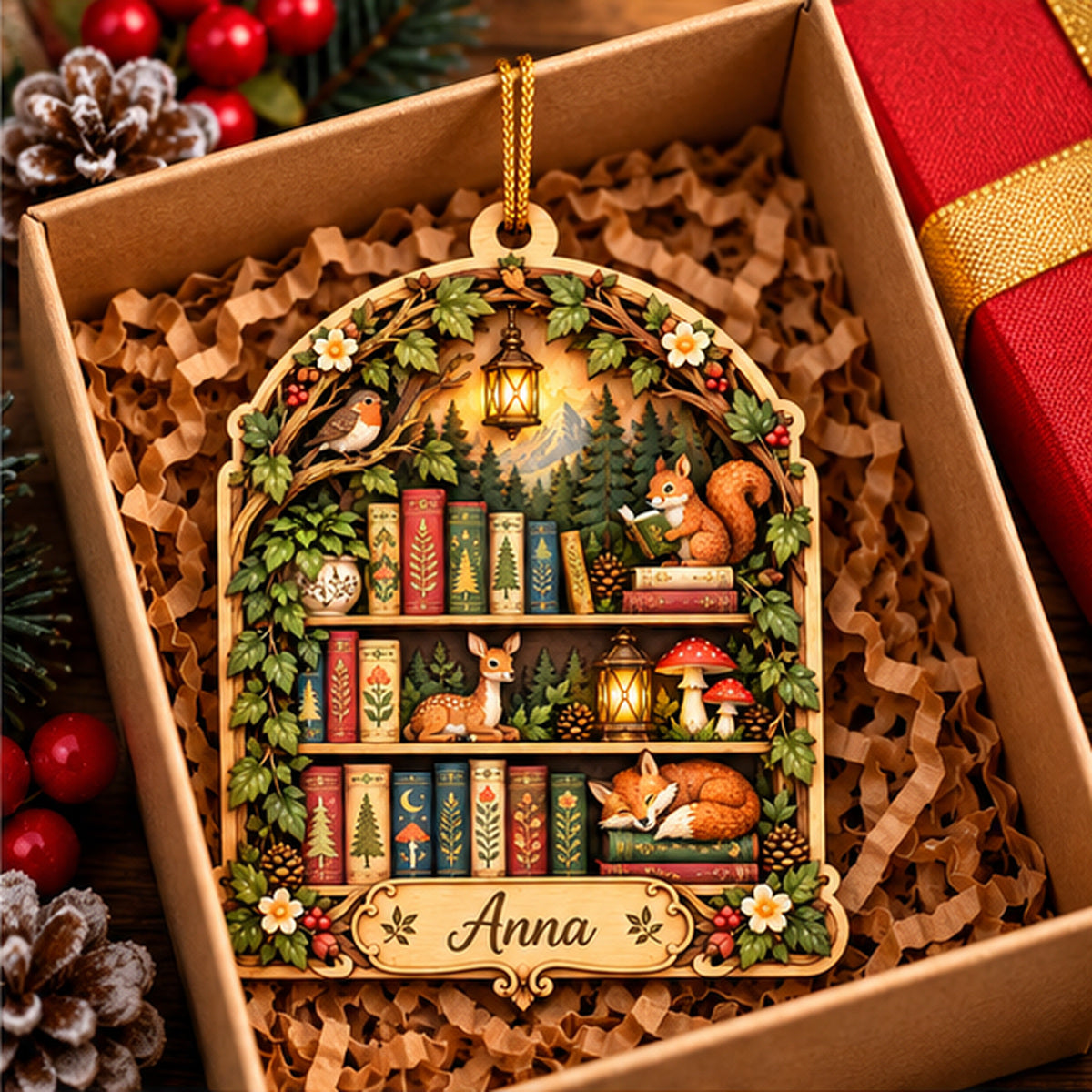 Personalized Woodland Storybook Library Layered Wood Christmas Ornament, Custom Name Forest Animal Bookshelf Ornament, Cozy Book Lover Gift f1dcc927-ab3f-4ddb-aa6e-8d1d0a3ff87f-anna_forest_library_02_gift_box_1200.jpg