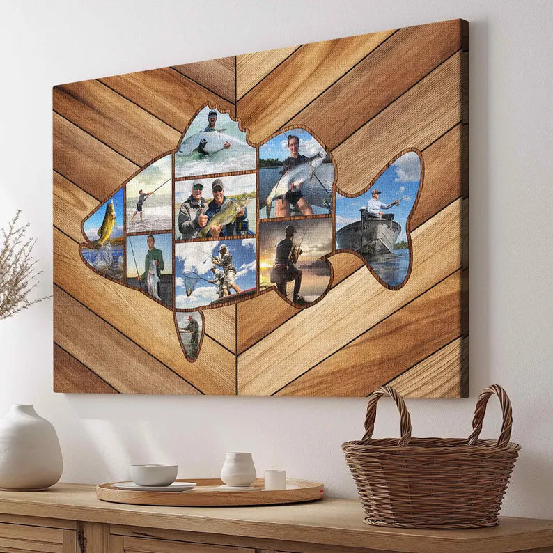 Custom Fishing Photo Collage Canvas, Fish Shape Personalized Wall Art, Unique Gift for Dad, Anniversary, Birthday Fishing Theme Décor f1e5996f-892e-41e4-a7cb-29995d108ee4-ghhgh-8-.webp