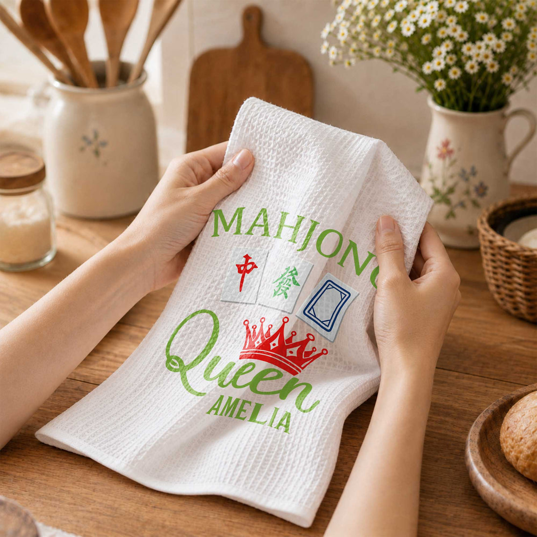 Mahjong Queen, Personalized Kitchen Towel, Gift For Mahjong Lovers f205c5ef-336f-4f6a-be06-103ac35db32a-banner-5.jpg