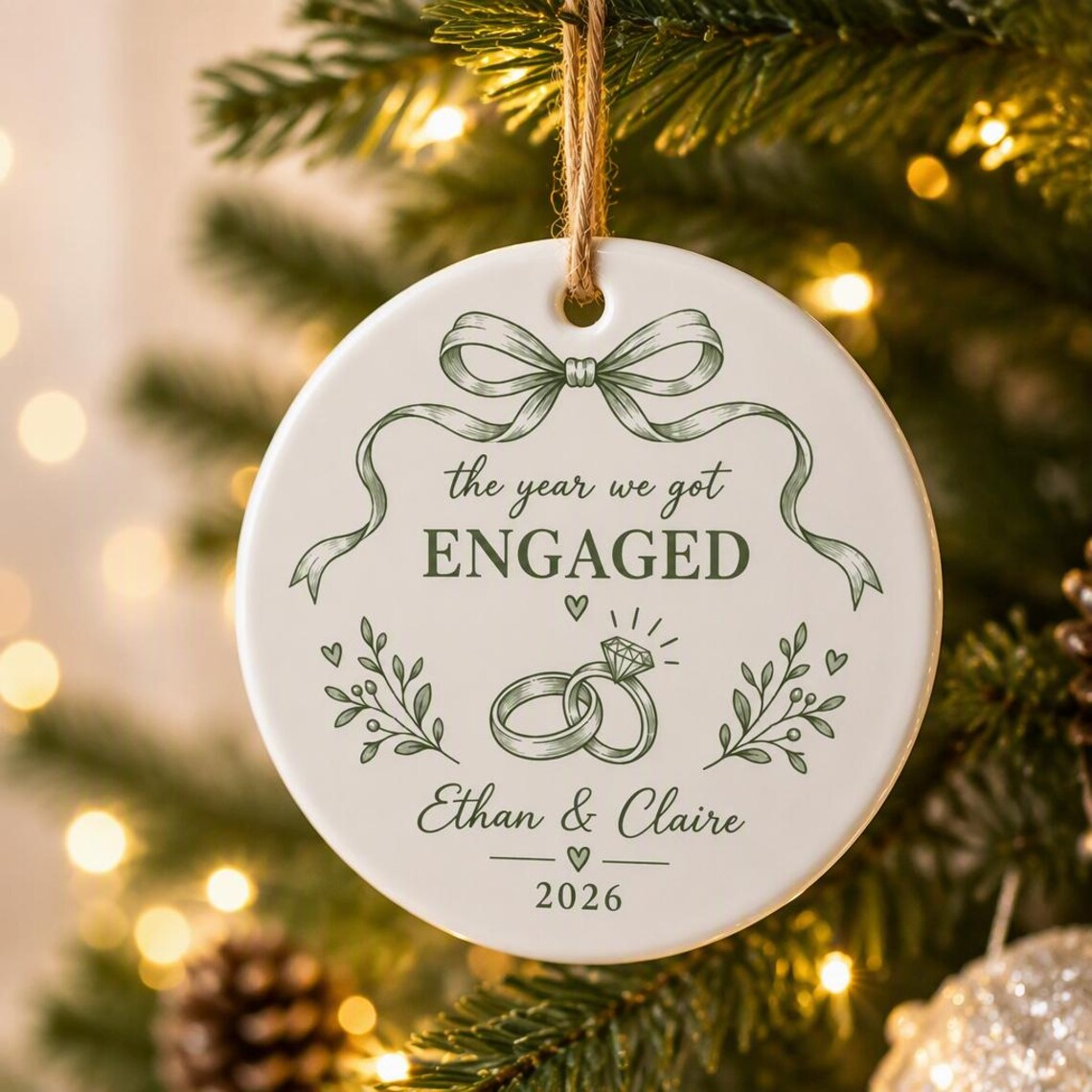 Engagement Ceramic Ornament, Personalized Couple Christmas Keepsake, The Year We Got Engaged Proposal Gift f2064f8a-8212-4aa7-9f21-2b5536ebe75d-11_converted.png