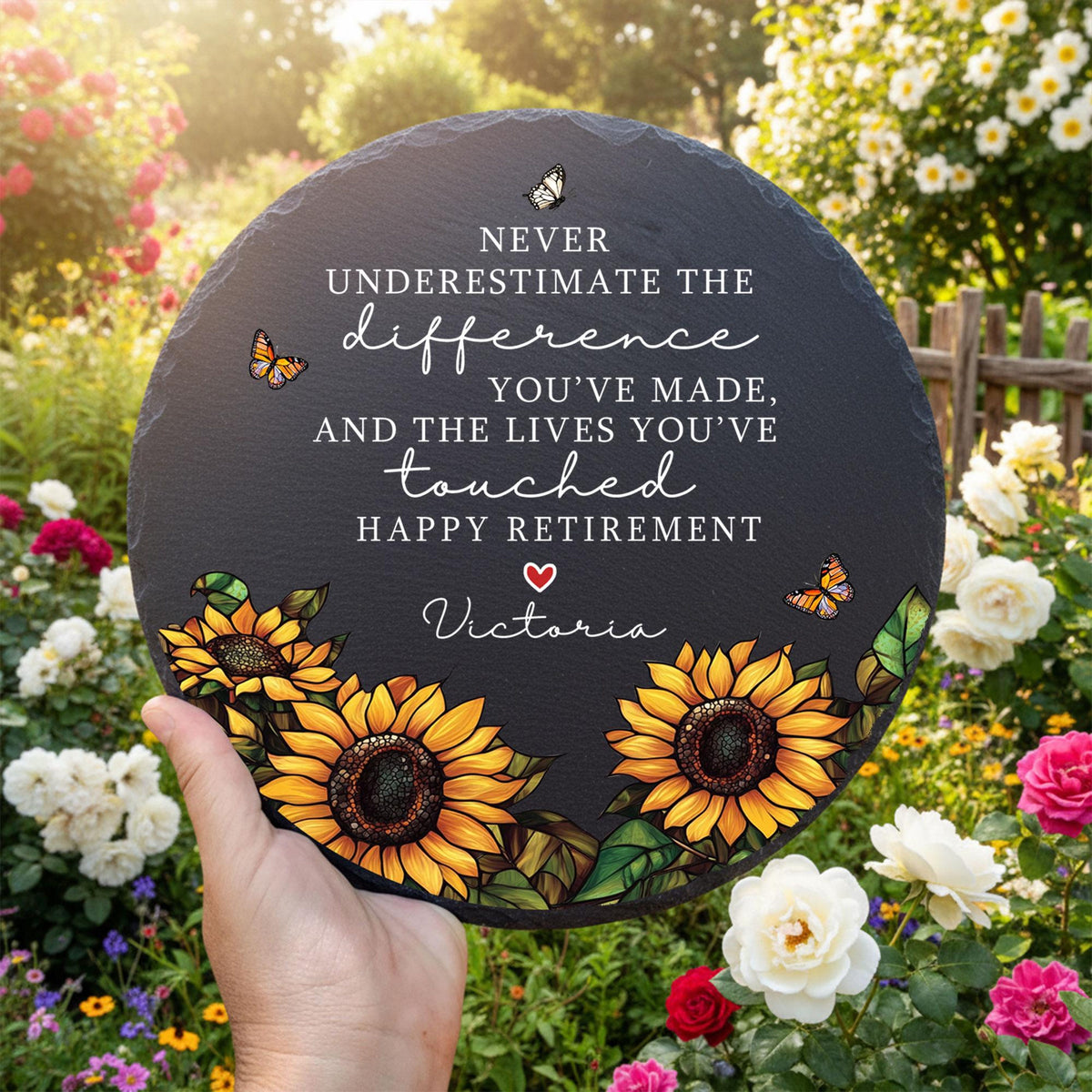 Garden Stone Retirement Gift, Personalized Floral Retirement Gift For Grandma, Colleague Retirement Keepsake, Retired Coworker, Mother's Day f206dea8-7084-4879-94ba-bb723228c08e-6.jpg