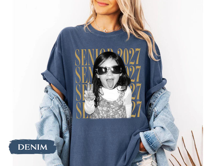 Personalised Vintage Photo And Year Senior Shirt: Custom Graduate Picture Shirt, Class of 2027 Graduation Gift, Retro Senior Boy Girl Shirt f20f5fac-c5a8-4d9c-bb3d-b83f880b5b5f-ghjghghgjh-6-.webp