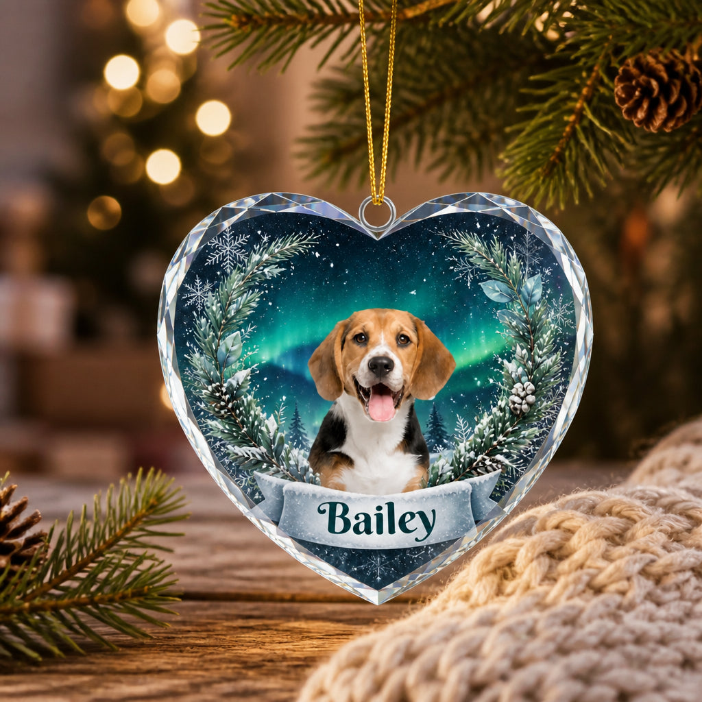 Personalized Pet Photo Heart Crystal Ornament – Winter Forest - Personalized Crystal Ornament f21ef219-7bb7-4e8c-8fc1-0b2616ae6fd8.jpg