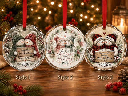 Personalized First Christmas Married Ornament, Newlywed Wedding Gift, Our 1st Christmas Mr & Mrs Keepsake f2466fbb-6478-47fe-8921-40ac550ec700-4.webp