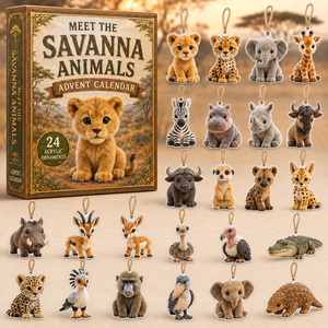 Savanna Animals Life Advent Calendar 2026 - 24-Day Festive Countdown, Acrylic Charms Blind Box - Gift For Animal Lovers f24900e1-60d8-4781-a893-ba232dd5398c-savanna-box-charms.png