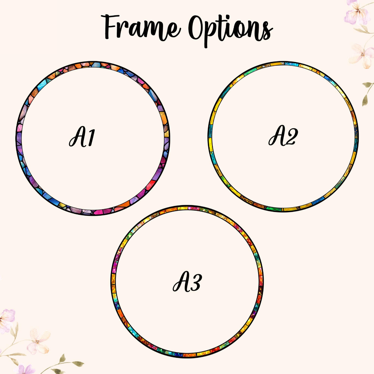 Personalized Family Tree Stained Glass Suncatcher, Tree of Life Window Hanging Decor, Mothers day Gift f2567afb-1939-4eb8-9800-74187eeaedaf-frame-option.png