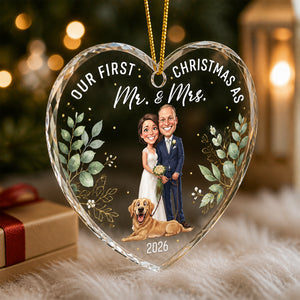 Our First Christmas as Mr. & Mrs. – Custom Portrait Heart Acrylic Ornament - Personalized Transparent Acrylic Ornament f25f23b6-a846-4ccc-872d-c0ff994d6642.jpg