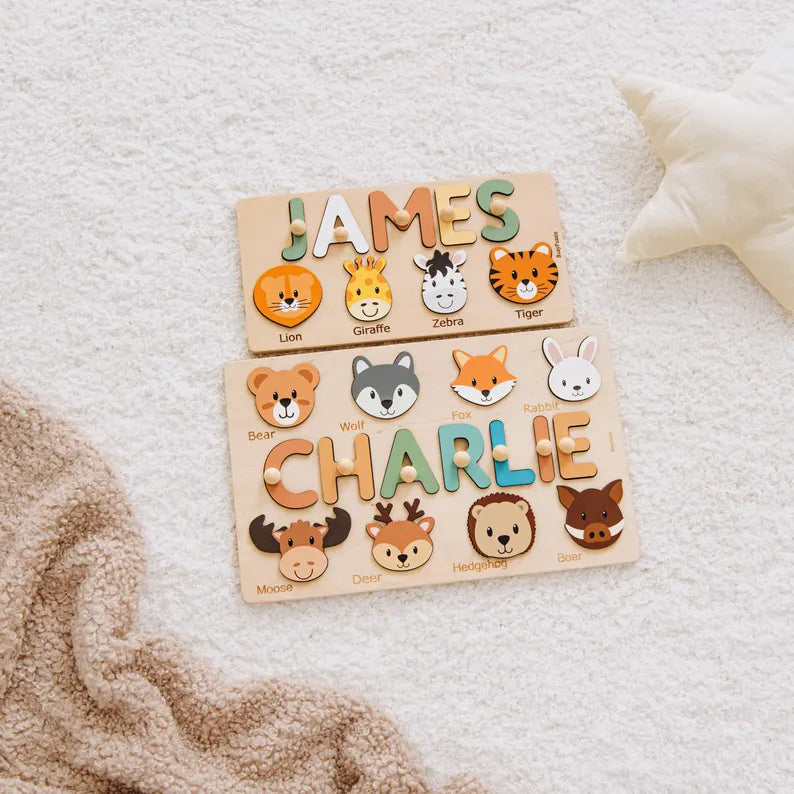 Animal Name Puzzle by Busy Puzzle | 1st Birthday, Baby Shower, Easter Gift | Girl and Boy | Custom and Personalized f26dec34-62ec-488b-a9a7-b255125bcb50-FGHFH-7-.webp