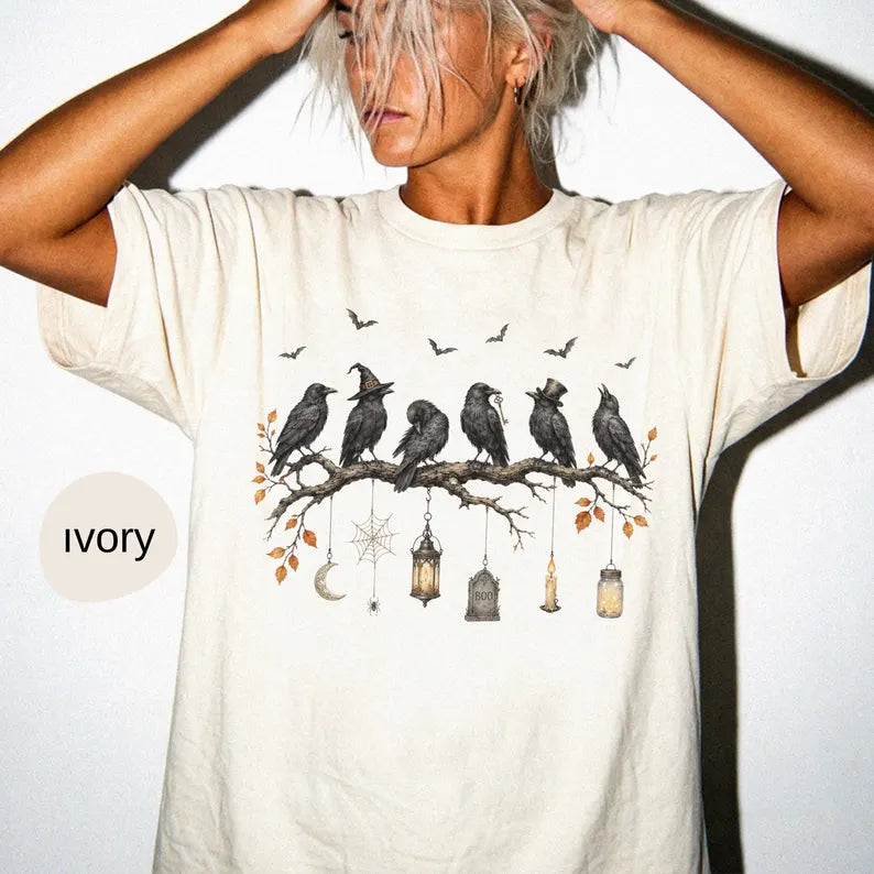 Comfort Colors Black Crow Halloween t-shirt, Cute Spooky Season Fall Tshirt, October Tee Woman, Halloween Bird Top, Halloween Shirt Women f27e8248-5089-4421-9ba1-6699004ca9ef-fghn-1-.webp