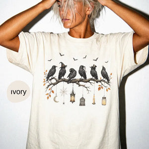 Comfort Colors Black Crow Halloween t-shirt, Cute Spooky Season Fall Tshirt, October Tee Woman, Halloween Bird Top, Halloween Shirt Women f27e8248-5089-4421-9ba1-6699004ca9ef-fghn-1-.webp