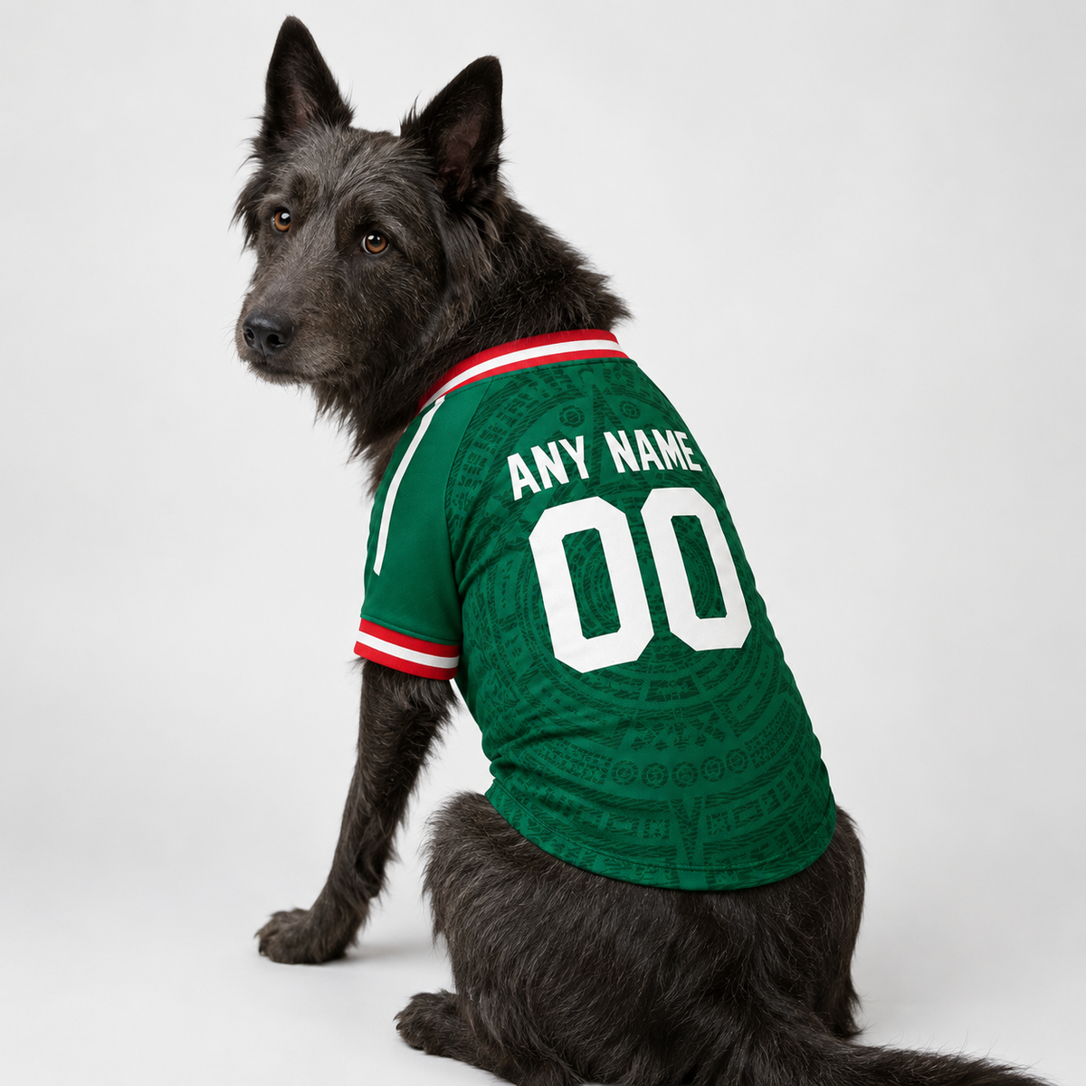 Mexico Dog Tshirt Pet Clothes Jersey Style Custom Name and Number Pet Clothes Gifts