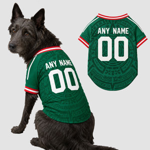 Mexico Dog Tshirt Pet Clothes Jersey Style Custom Name and Number Pet Clothes Gifts