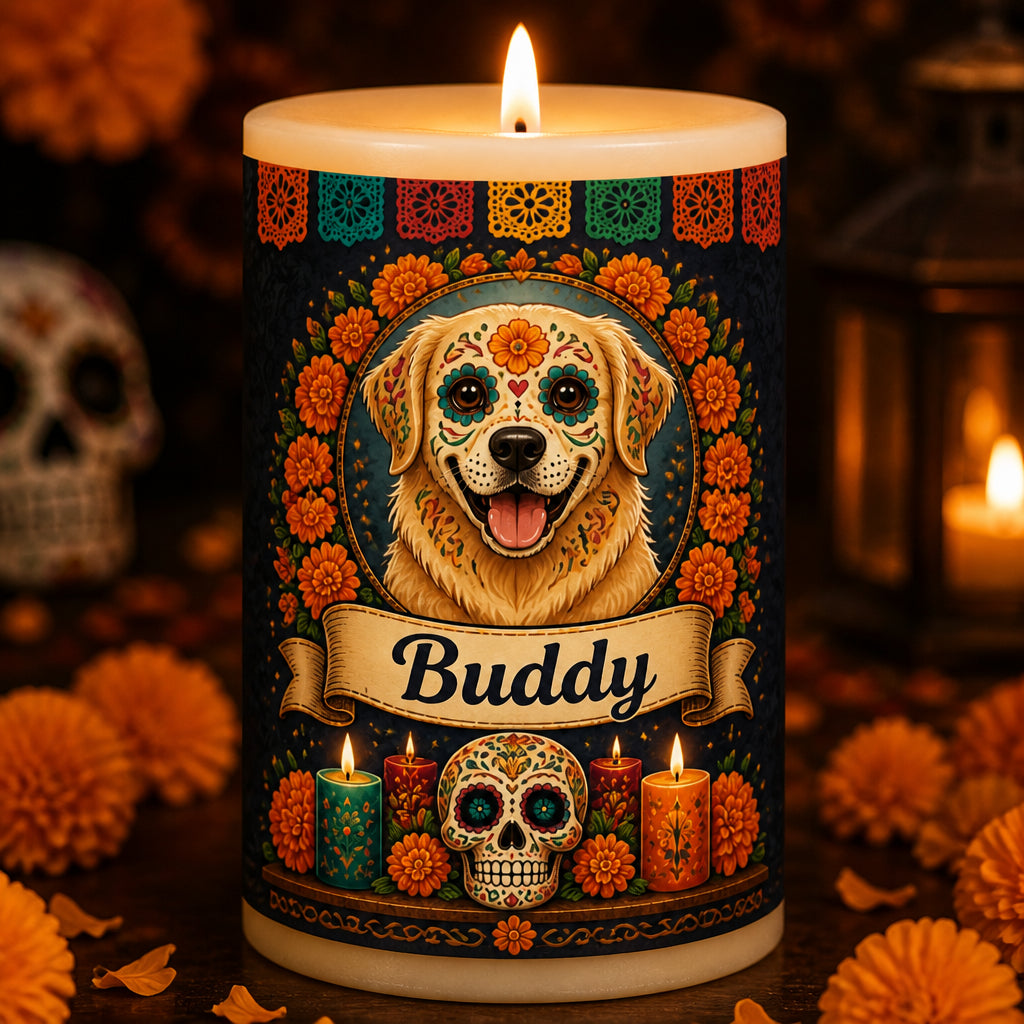 Day of the Dead Pet Candle – Upload Photo to Calavera Art with Name - Personalized Candle f292b447-f9be-4234-bc5c-23f2bd8e12c3.jpg