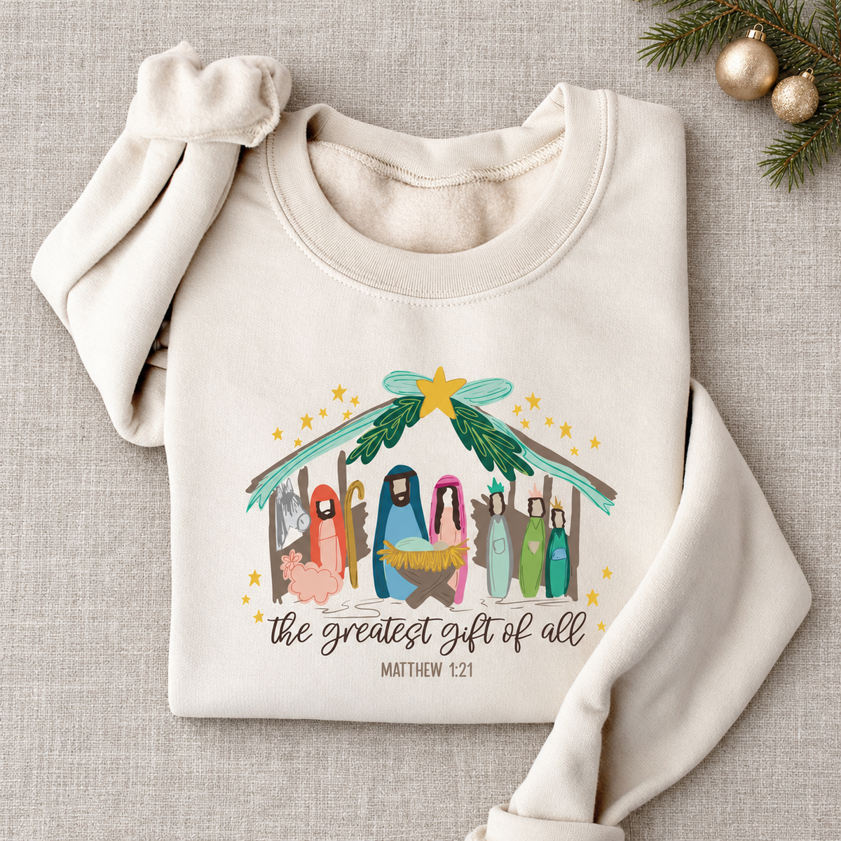 Coquette Bow Nativity Sweatshirt, The Greatest Gift of All, Christian Christmas Shirt, Religious Holiday Gift f2a46374-aa22-4f2a-bd00-63e649c37fee--o-n-Gi-ng-sinh-m-u-kem-2.png