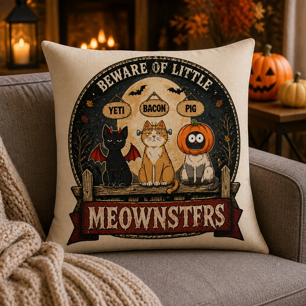 Beware of Little Meownsters – Personalized Cats Halloween Pillow - Personalized Pillow f2b1b73b-1d47-4f9e-91e3-fa5497d52535.jpg