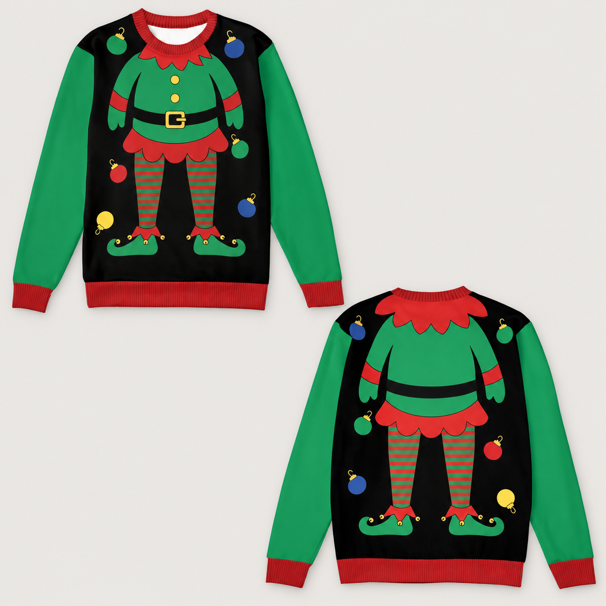 Ugly Christmas Sweater, Funny Christmas Holiday Pullover, Elf Costume Gingerbread Santa Snowman Reindeer Design, Christmas Gift For Hers, Hims, Family f2bfee95-2aaa-4c56-8a7b-b46d4ba42a9a--o-len-elf-Gi-ng-sinh-hai-m-t-1.png