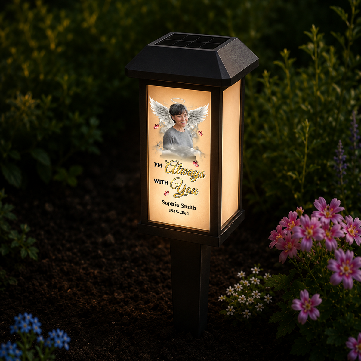Custom Photo Solar Garden Light - Personalized Memorial Sympathy Gifts For Loss Of Mom, Dad - Forever In Our Hearts f2e840a8-6e37-4514-9e6b-17fc8aa7ead2-mk2.png