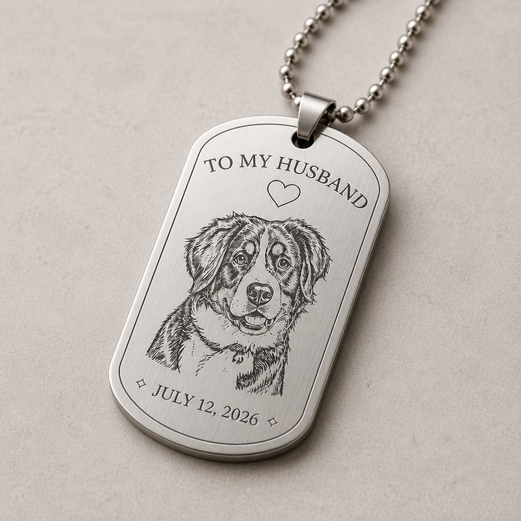 To My Husband Pet Portrait Engraved Dog Tag - Personalized Engraved Dog Tag f30093ac-a535-48b7-9ebe-1dbd49135775.jpg
