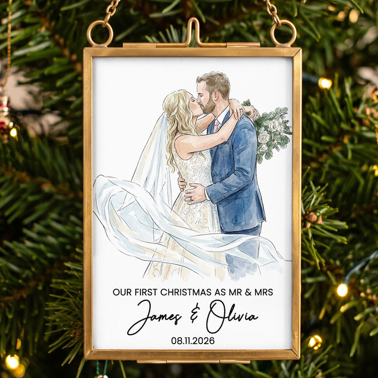 Christmas Frame Ornament Our First Christmas Couple Photo Watercolor - Personalized Frame Ornament, Unique Gift For Couple f313f857-b313-43fb-829b-c789e8e7a786-lo2.jpg