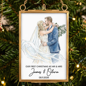 Christmas Frame Ornament Our First Christmas Couple Photo Watercolor - Personalized Frame Ornament, Unique Gift For Couple f313f857-b313-43fb-829b-c789e8e7a786-lo2.jpg