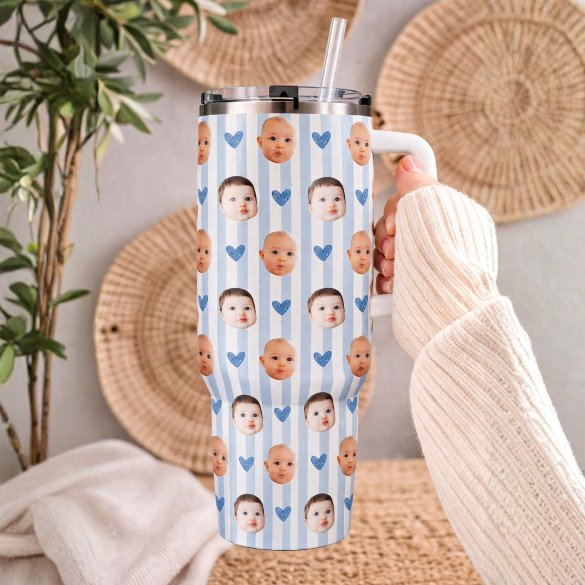 Personalized Baby Face 40oz Tumbler, Striped Baby Photo Cup, New Mom Dad Tumbler, Funny Gift For Grandma Grandpa, Kids Face Keepsake Tumbler f3237a04-1fe1-417d-b720-5ed8f573fd7c-1.jpg