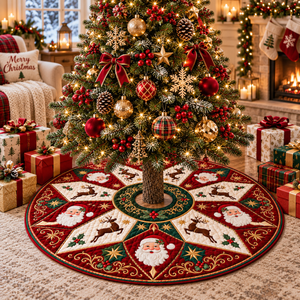 Quilted Christmas Tree Skirt, Santa Reindeer Holiday Decor f3239e5a-4d0a-4ae1-8757-a52db856c603-1b5fa540-bfc2-418f-80e0-5dc2767c8132.png