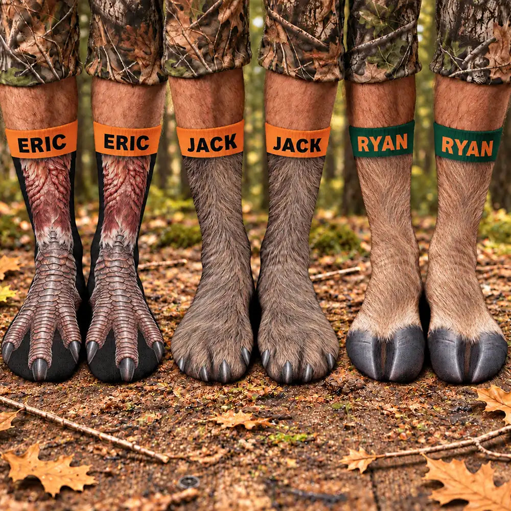 Animal Paw For Hunting Lovers Hunters - Personalized Illusion Socks f323a354-08ff-41a2-a0b4-9f7320d35b39-AN145-CLA4261-Web1.jfif