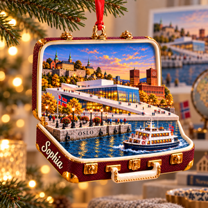 Personalized 3D Oslo Harbor Suitcase Christmas Ornament – Oslo Norway Travel Souvenir & Gift for Oslo Lovers f337009d-77eb-4475-91ba-7ff8684557d8-Sophia-s-Oslo-Suitcase-Ornament-3.png