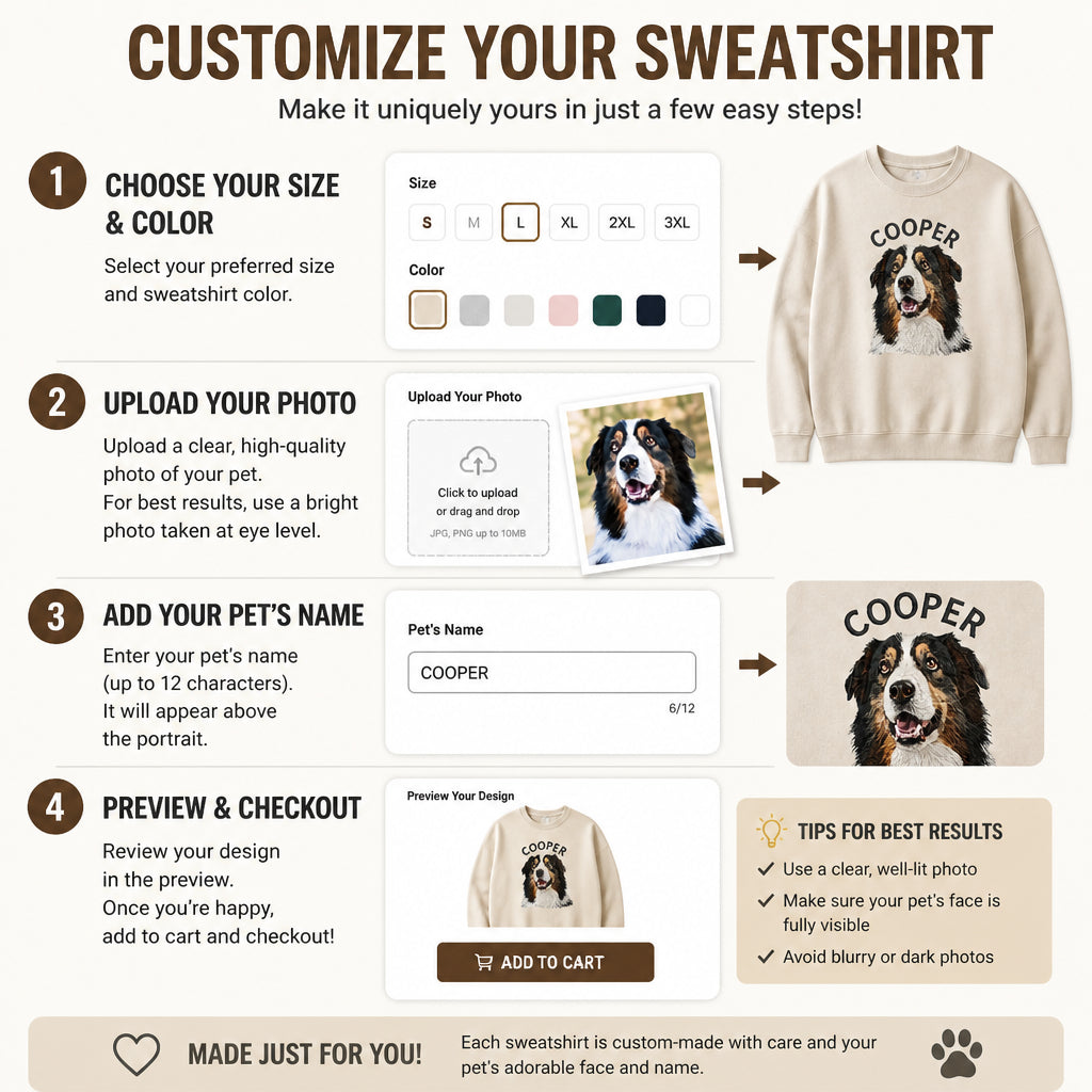 Custom Pet Portrait Name Crewneck Sweatshirt - Personalized Sweatshirt f3381070-5a21-46a4-987a-6d60535b478d.jpg