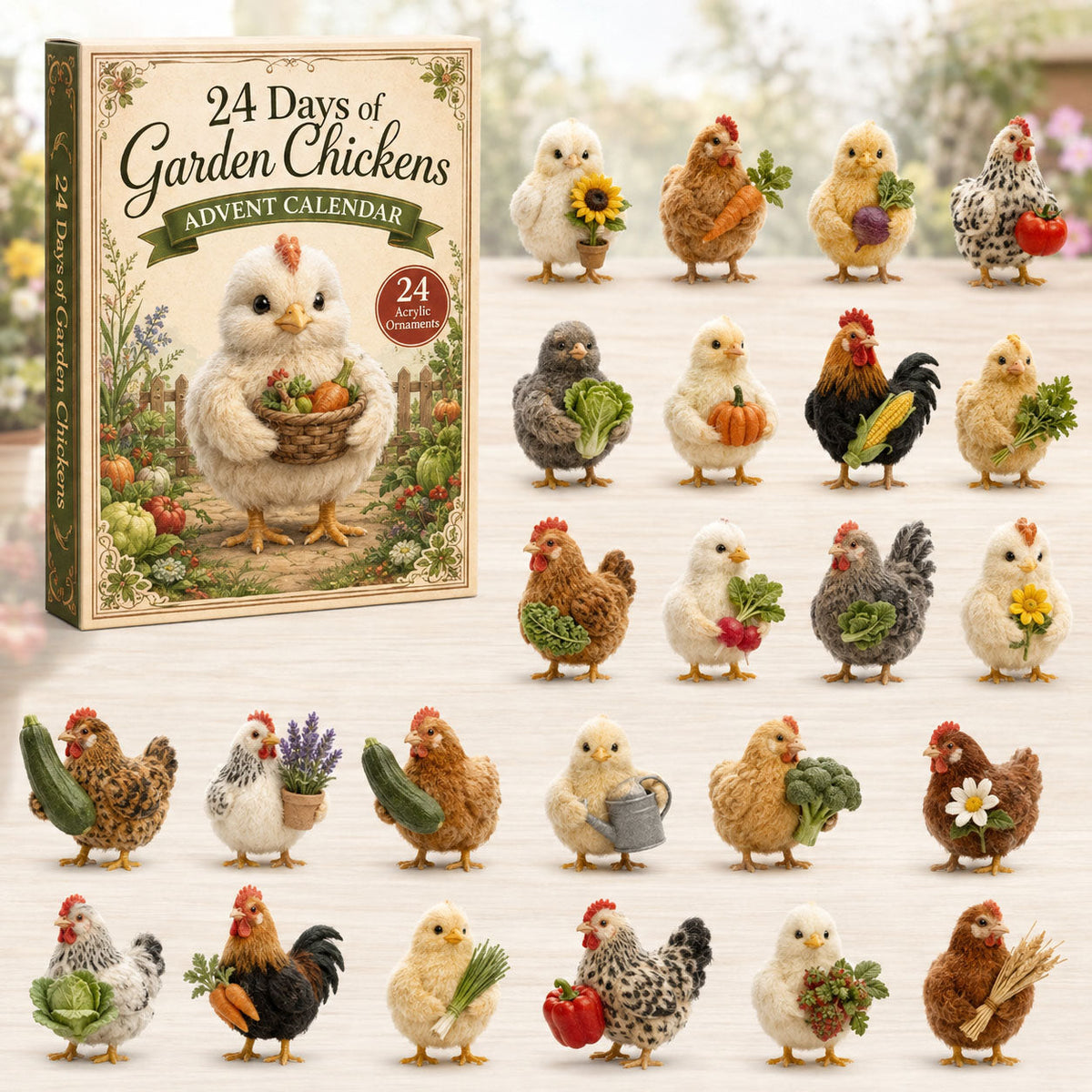 Garden Chicken Advent Calendar 2026 - 24-Day Festive Countdown, Acrylic Charms Blind Box - Gift For Farmhouse Lovers f341b651-9796-4c60-9152-6e00b8dc8c92-chicken.jpg
